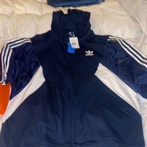 Adidas teorado fz adidas navy jacket with white mens size 2xl brand new